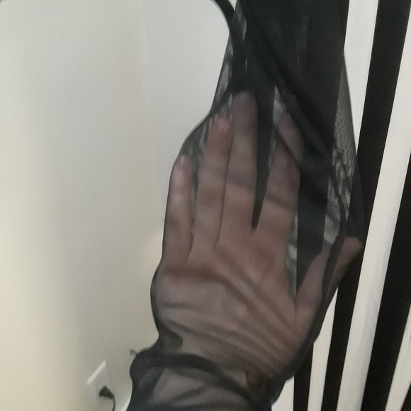 Black and white Pinstripe full length dress - Picture 5 of 6